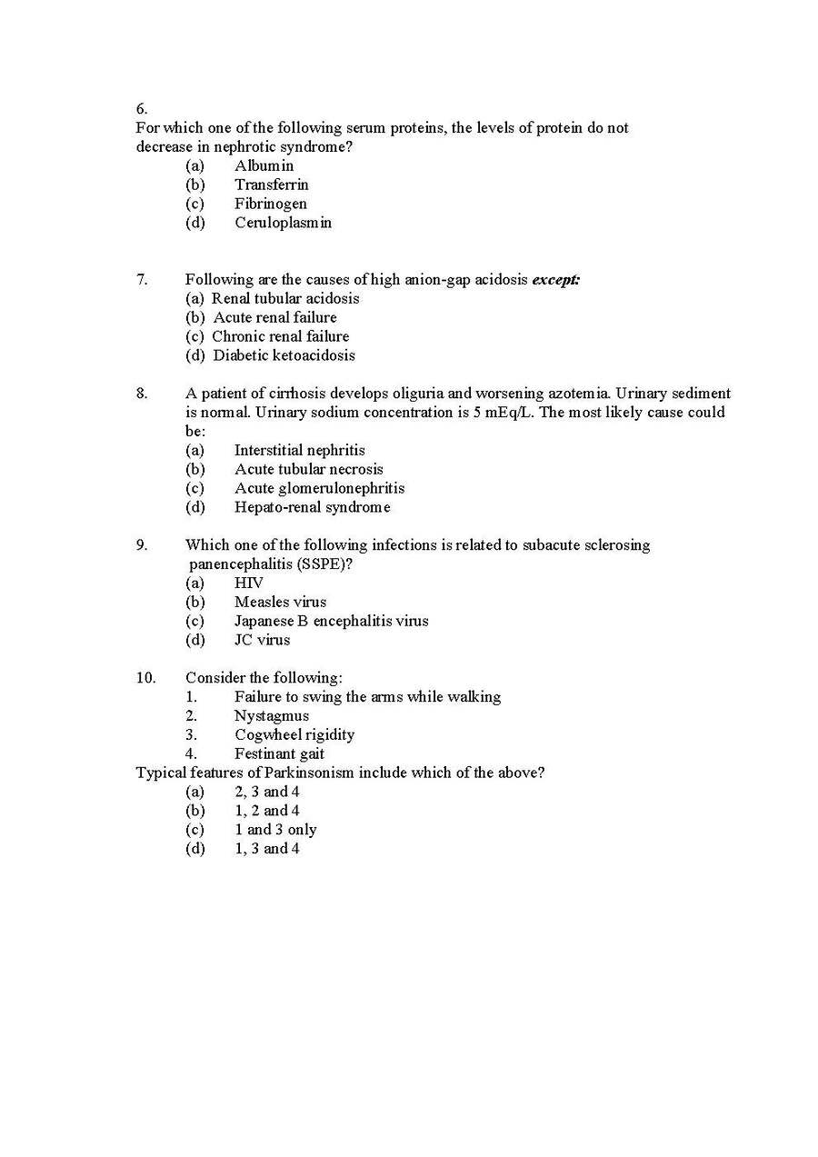 UPSC Combined Medical Services Examination 2016 Paper-I General Medicine question paper page 1 instructions scan PDF download