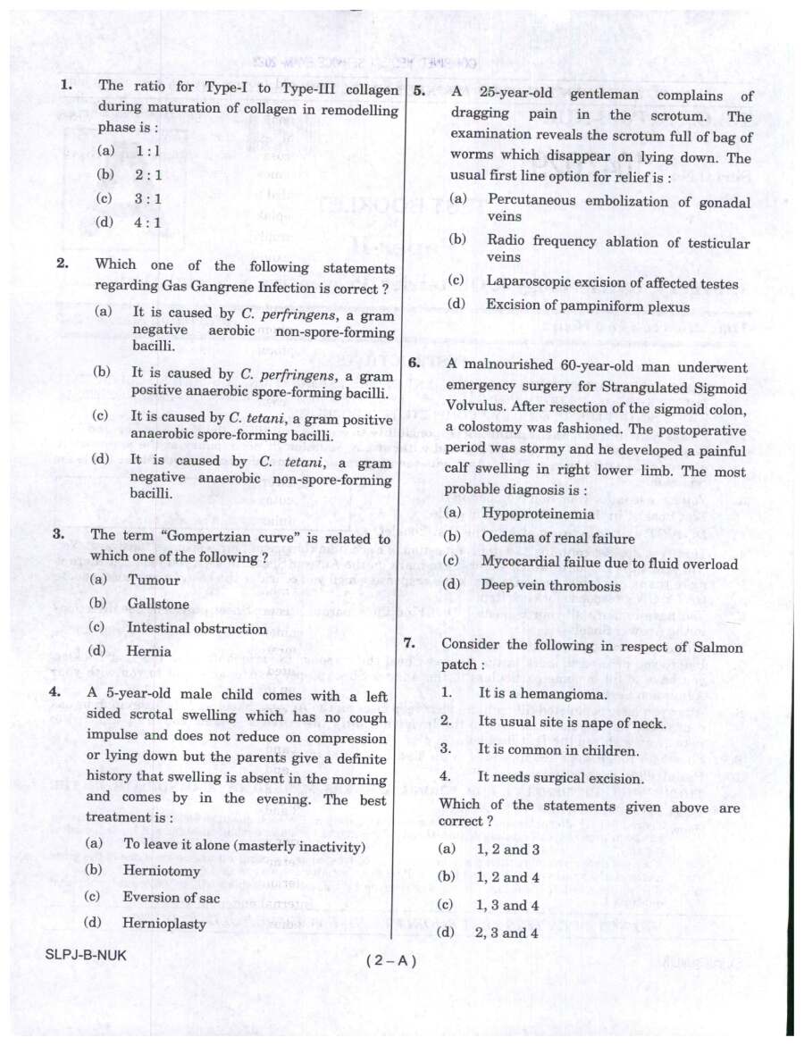UPSC Combined Medical Services Examination 2023 Paper II question paper page 1 instructions and header scan PDF download