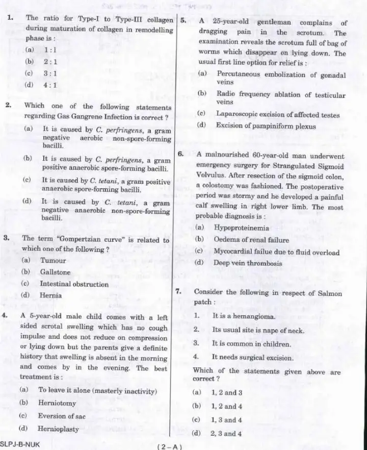 UPSC Combined Medical Services Examination 2023 Paper II question paper page 1 instructions and header scan PDF download