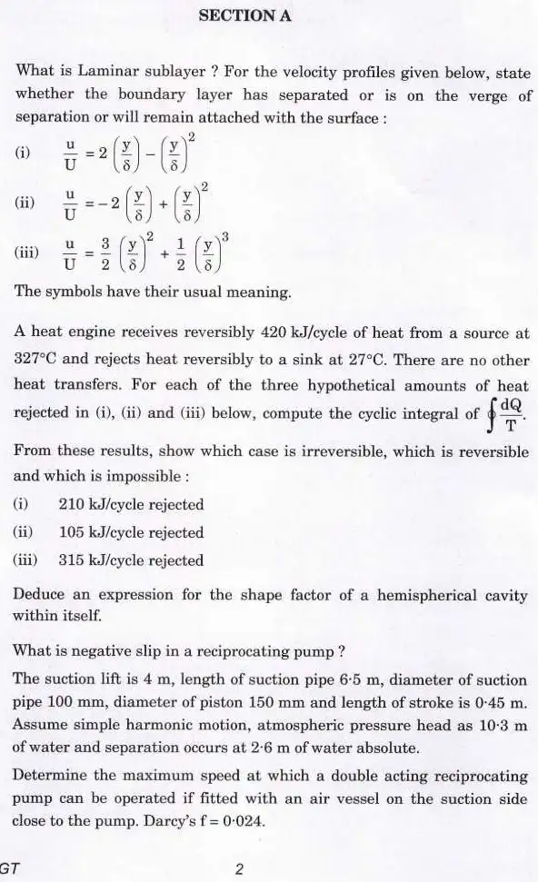 UPSC Engineering Service Main 2021 Mechanical Engineering Paper 1 instructions scan PDF download