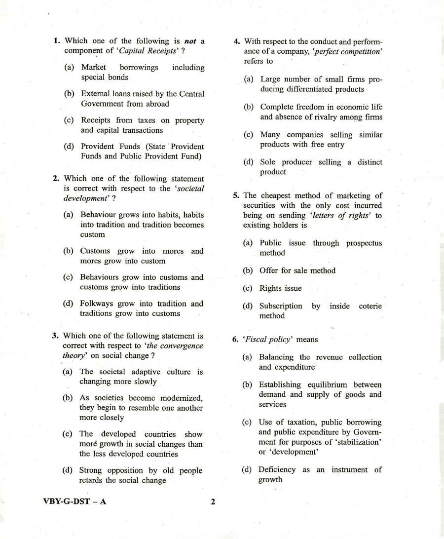 UPSC Engineering Service 2019 General Studies and Engineering Aptitude question paper page 1 instructions scan PDF download