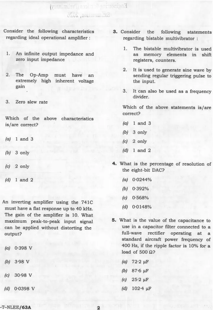 UPSC Engineering Services 2026 Electrical Engineering Paper II question paper page 1 instructions scan PDF download. Features exam header, time allowed, maximum marks, and detailed instructions for candidates.