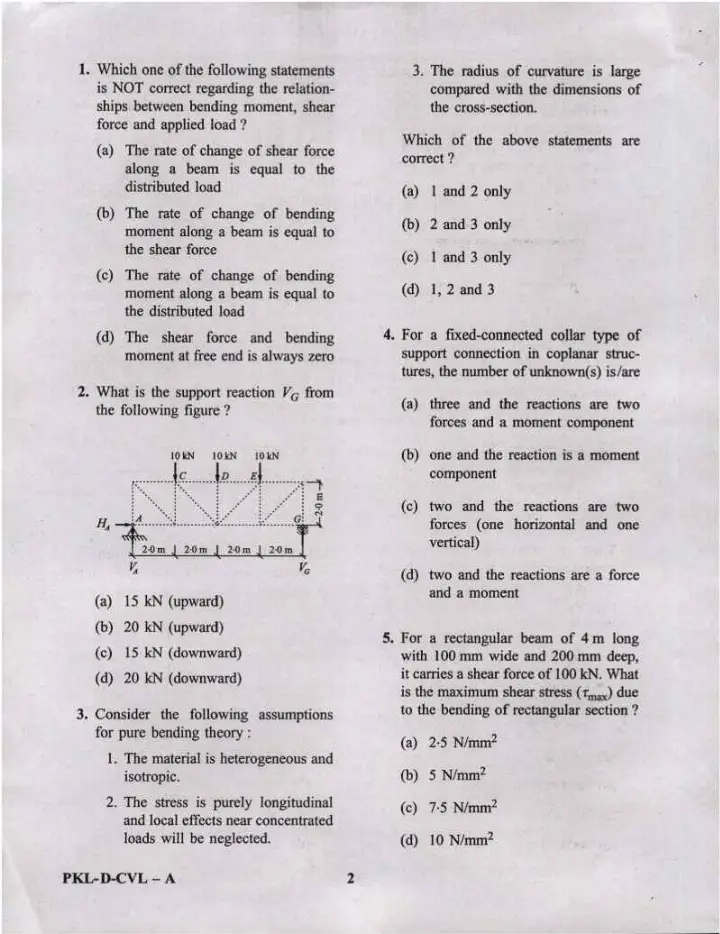 UPSC Engineering Services Exam 2022 Paper II Civil Engineering question paper page 1 instructions scan PDF download