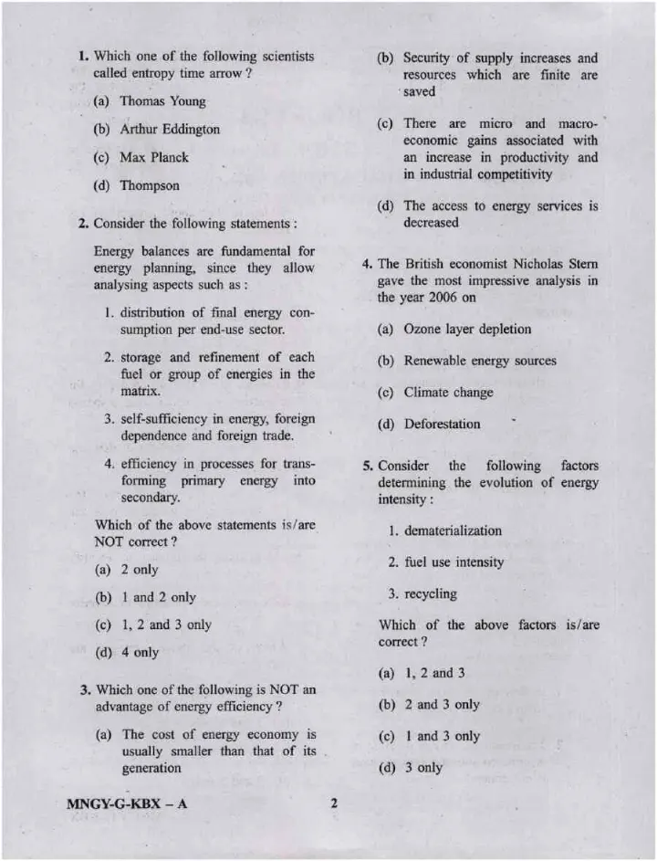 UPSC Engineering Services Exam 2023 General Studies and Engineering Aptitude Paper I question paper page 1 instructions scan PDF download