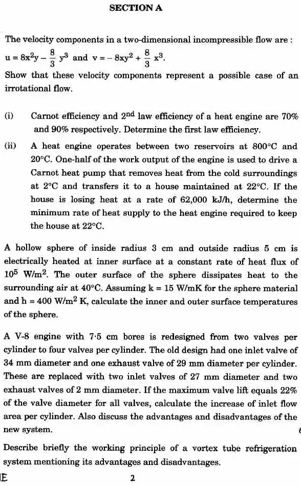 UPSC Engineering Services (Main) Examination 2020 Mechanical Engineering Paper I question paper page 1 instructions scan PDF download