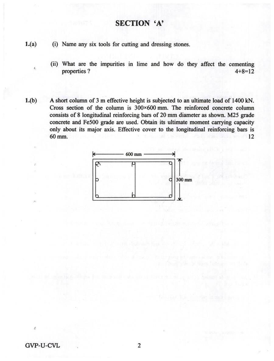 UPSC Engineering Services Main 2022 Civil Engineering Paper I question paper page 1 instructions scan PDF download