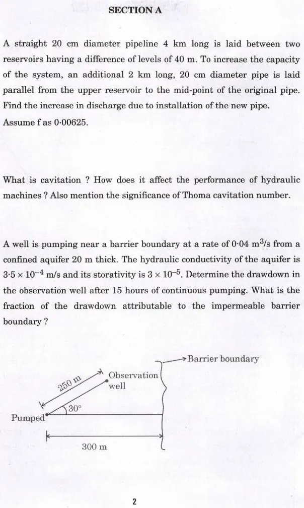 UPSC Engineering Services Main Exam 2022 Civil Engineering Paper II question paper page 1 instructions scan PDF download