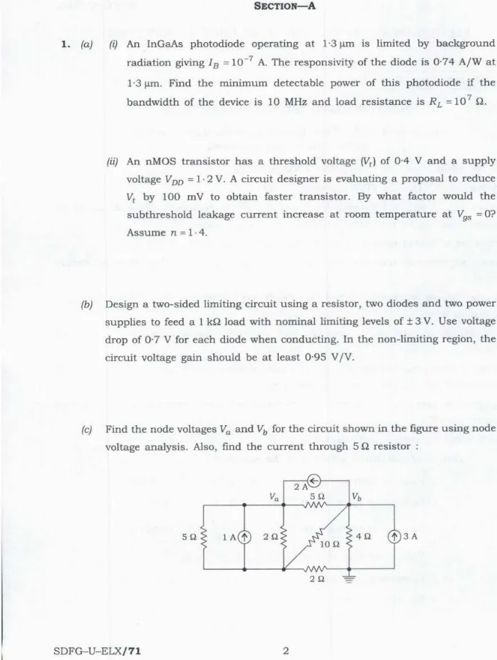 UPSC Engineering Services Main 2023 Electronics and Telecommunication Engineering Paper-I question paper page 1 instructions scan PDF download