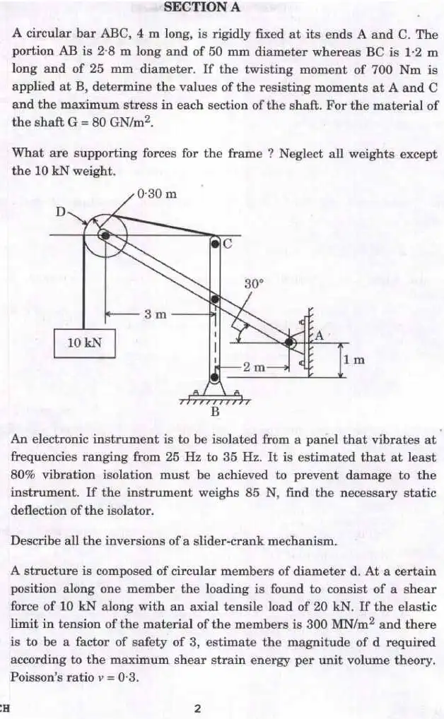 UPSC Engineering Services Main Exam 2023 Mechanical Engineering Paper II question paper page 1 scan, showing exam header and specific instructions for candidates. PDF download available.