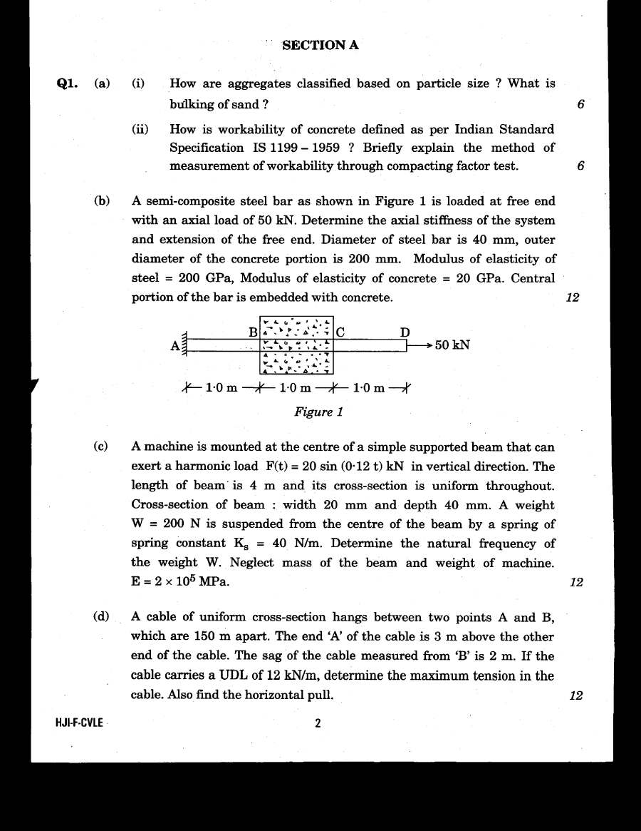 UPSC Engineering Services Main Exam 2020 Civil Engineering Paper-I question paper page 1 instructions scan PDF download
