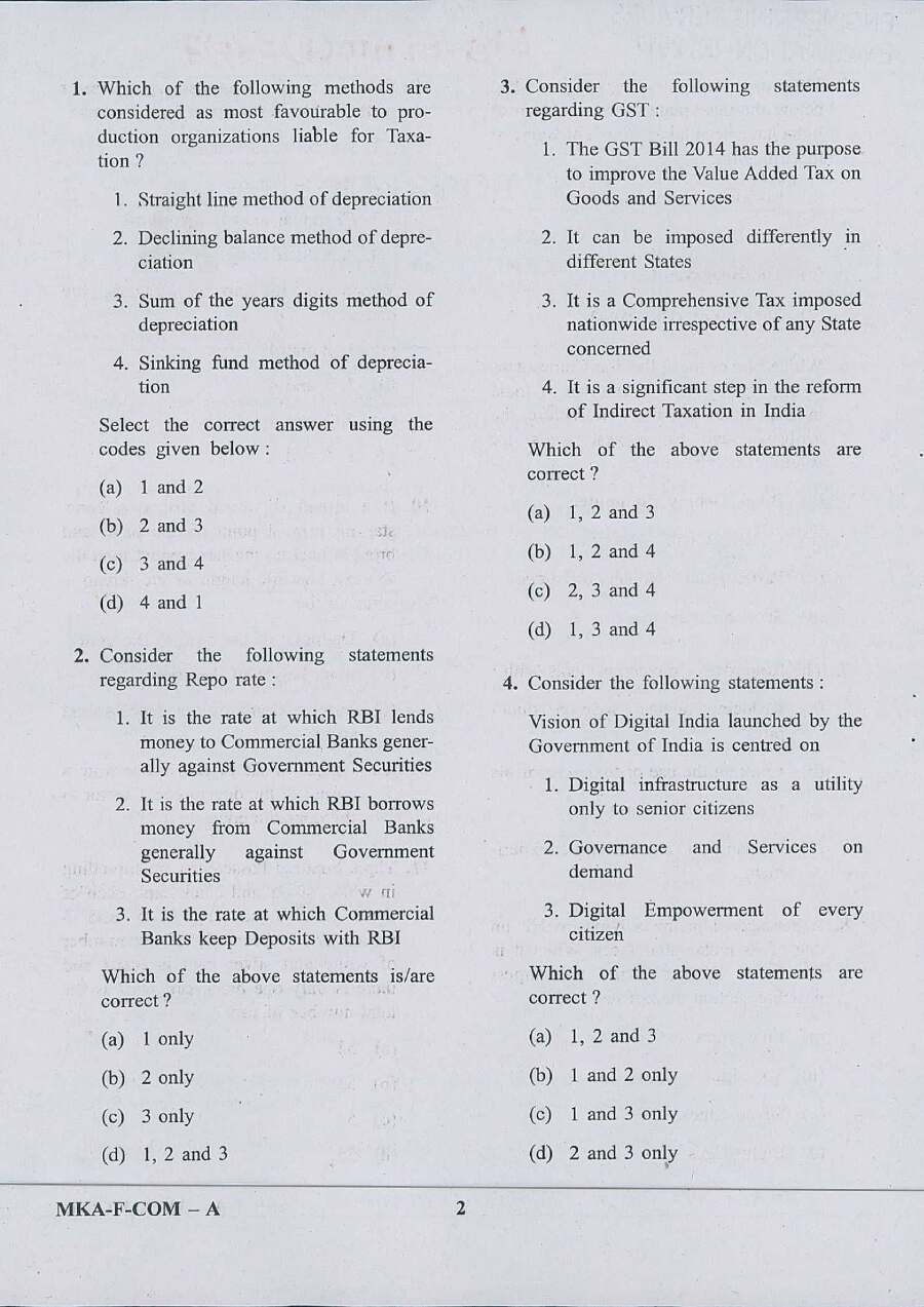 UPSC Engineering Services 2017 General Studies and Engineering Aptitude question paper page 1 instructions scan PDF download
