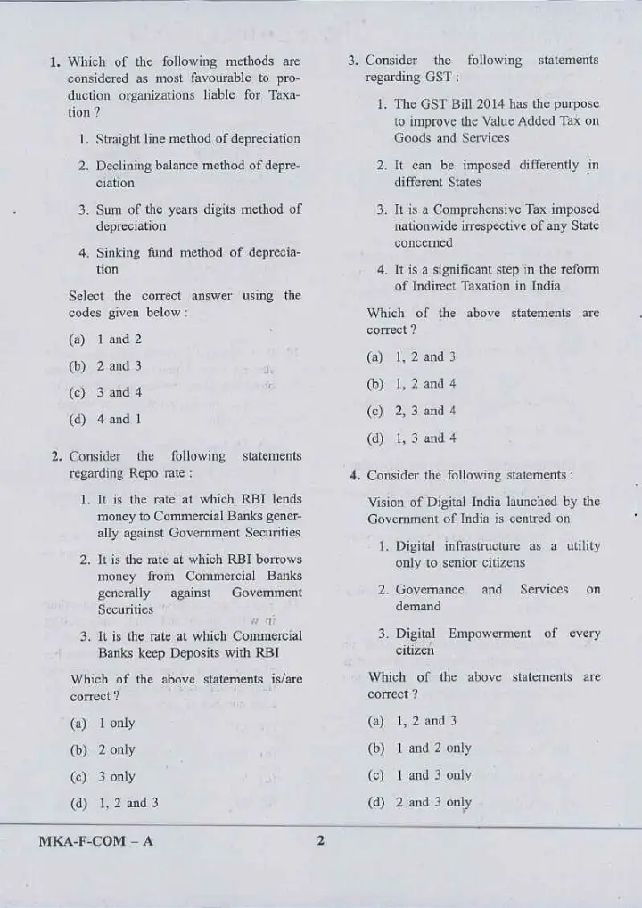UPSC Engineering Services 2017 General Studies and Engineering Aptitude question paper page 1 instructions scan PDF download