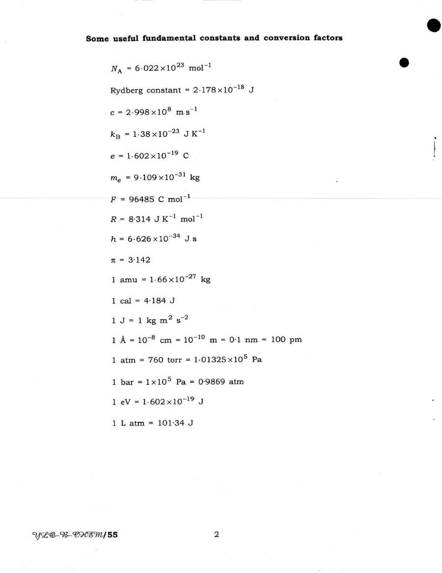 UPSC Geo-Scientist 2018 Chemistry Paper II question paper page 1 instructions scan PDF download