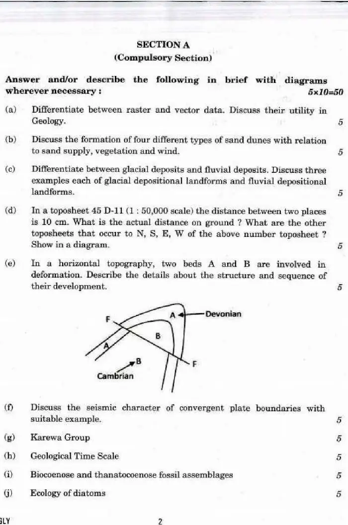 UPSC Geo-Scientist and Geologist Examination 2017 Geology Paper I question paper page 1 instructions scan PDF download