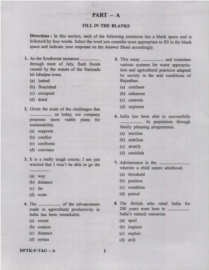 National Defence Academy and Naval Academy Examination (II) 2023 General Ability Test UPSC question paper page 1 instructions scan PDF download