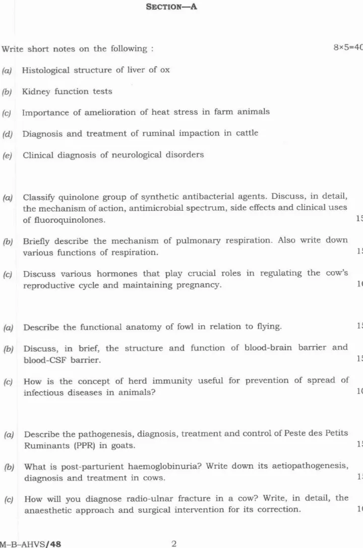 AHVS Paper II UPSC IFS 2025 — page 1 instructions scan PDF download