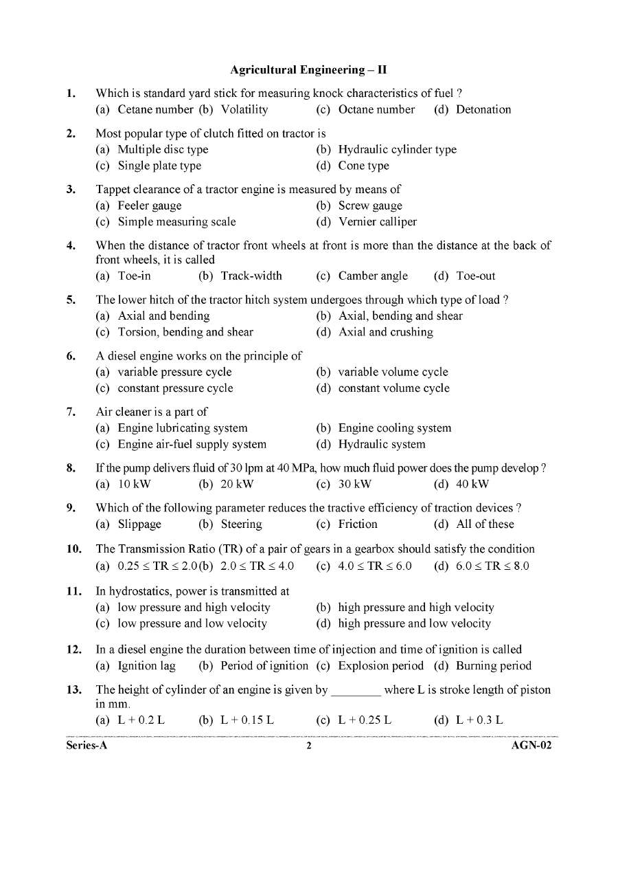 UKPSC Agricultural Engineering Paper II 2024 question paper page 1 instructions scan PDF download for Uttarakhand Combined State Engineering Service Exam
