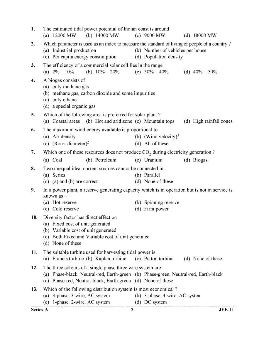UKPSC JE Electrical Engineering Paper II 2023 Question Paper PDF — page 1 instructions scan PDF download