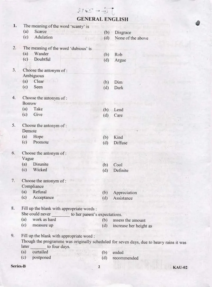 Uttarakhand 2013 General English - JEN Paper KA U-02-B — page 1 instructions scan PDF download