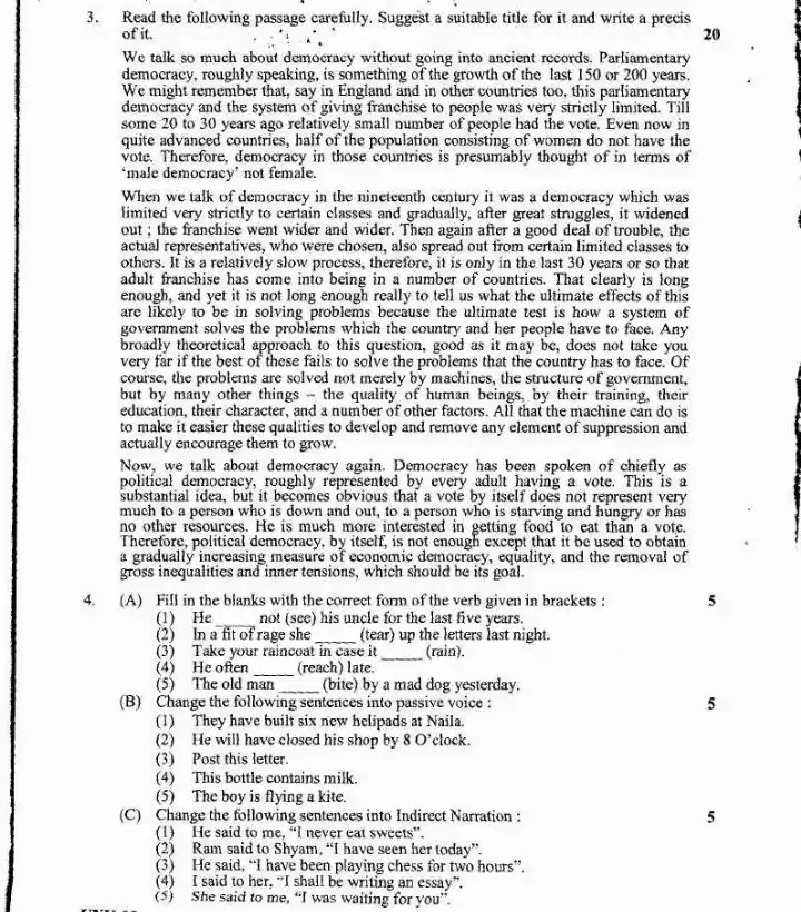 Uttarakhand High Court ARO/Typist Exam 2014 - English Language Paper-I — page 1 instructions scan PDF download