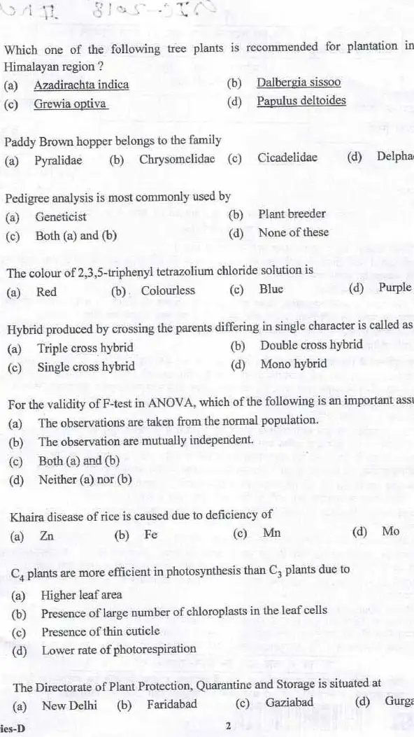 UKPSC History Lecturer 2018 MCQ Paper - Page 1-2 — page 1 instructions scan PDF download
