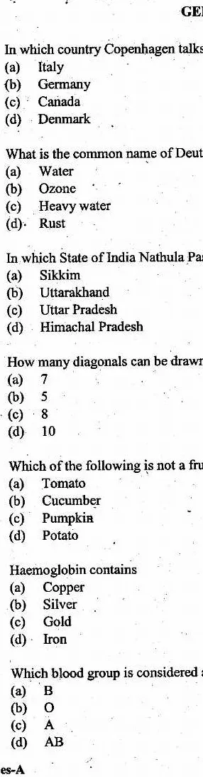 UKPSC Lecturer General Studies & Teaching Aptitude 2009 question paper page 1 instructions scan PDF download. Contains exam header, series code KSM-A, and important instructions in Hindi and English.