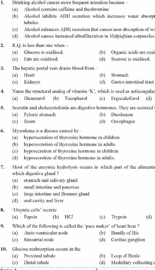 UKPSC Biology Lecturer 2021 Question Paper Set-A page 1 instructions and exam header scan PDF download
