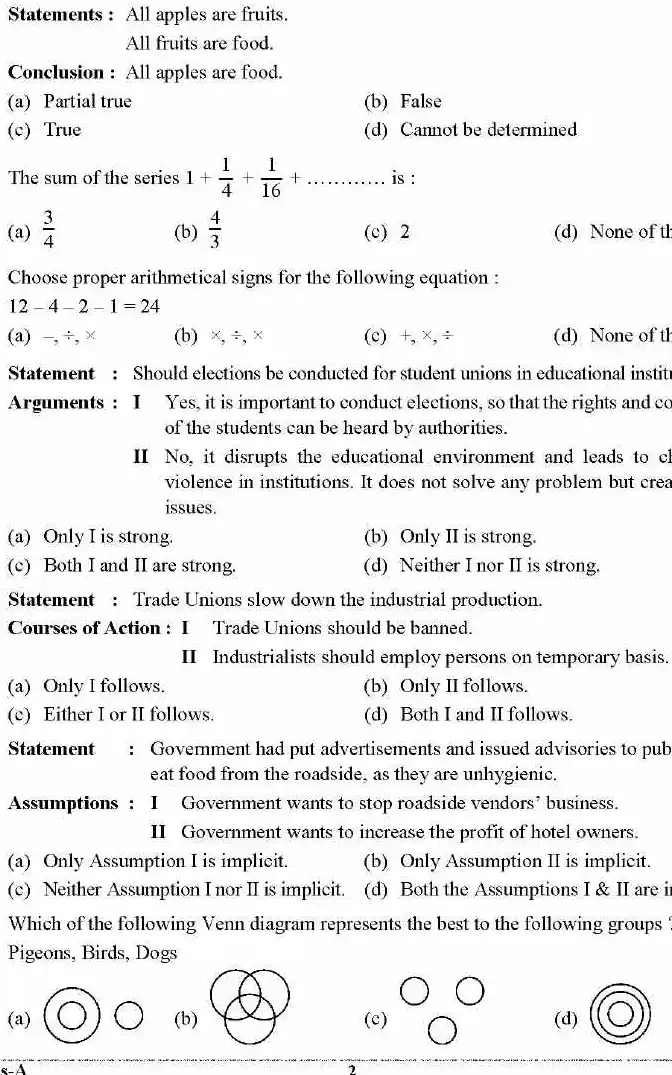UKPSC 2025 General Aptitude Test Question Paper PDF — page 1 instructions scan PDF download